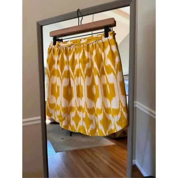 LOFT XXS Button Down Circle Skirt Yellow - Picture 3 of 4